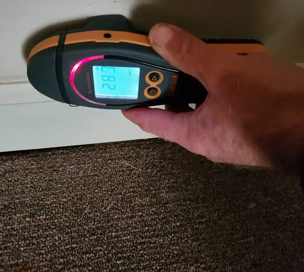Moisture detection at baseboard during Mold Inspection & Testing in West Melbourne